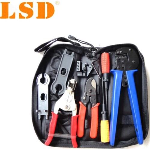Solar Tools Kit MC4 crimping tool with stripper cable, cable cutter, screwdriver A-K2546B-4 crimper set