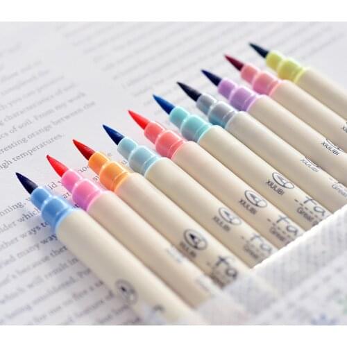 10Pcs 10 Colors Watercolor Painting Soft Brush Marker Pen Set Stationery Drawing Art School Supplies For Manga Sketch Comic