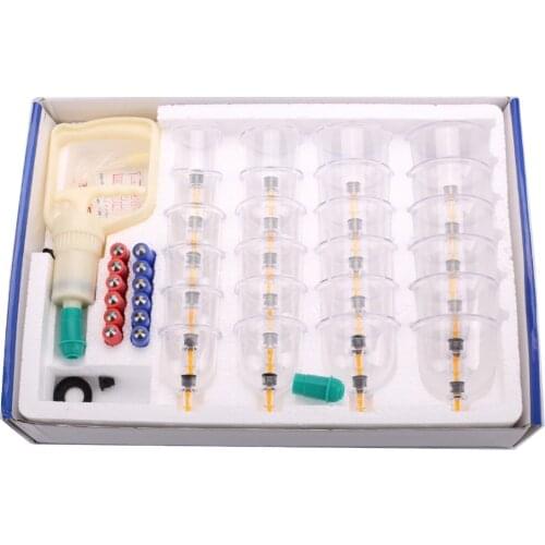 24 Pcs Massage Vacuum Cupping Set Thicker Magnetic Aspirating Cupping Cans Acupuncture Massage Suction Cup Chinese Massage Kit