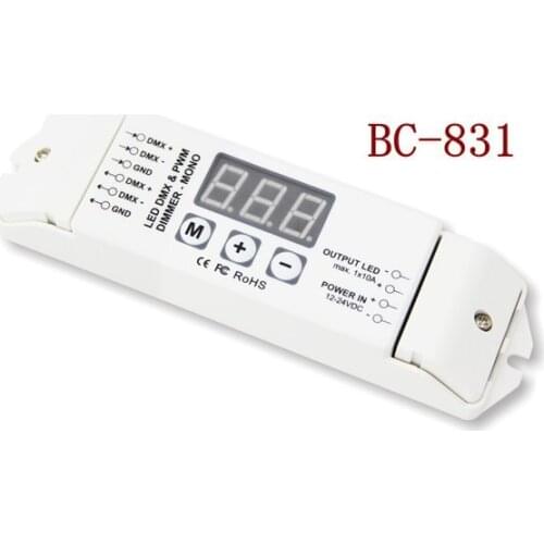BC-831 DC12V 24V single channel DMX512 to pwm LED decoder 12v dmx dimmer 1ch