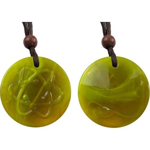 Yellow Bio Scalar Glass Quantum Energy Pendant Charm Health Necklace Fashion Jewelry for Men Women
