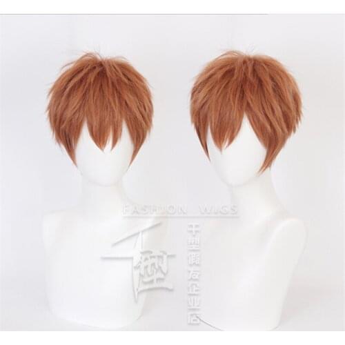 Busujima Meison Wig Short Orange Hair Wig Anime Division Rap Battle Cosplay Hair Synthetic Cosplay Wig 25cm
