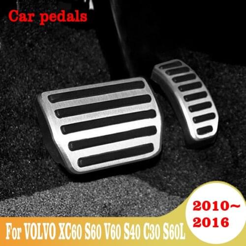 Car Accelerator Brake Clutch Pedasl Pad Non-Slip Cover For VOLVO XC60 S60 V60 S40 C30 S60L 2010-2016 Car Pedals Accessories