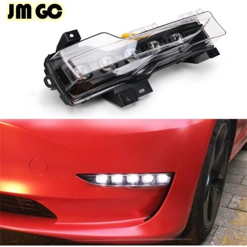 Front fog lamp suitable for Tesla model 3 LED turn signal, 2-color running water daytime running light, original installation