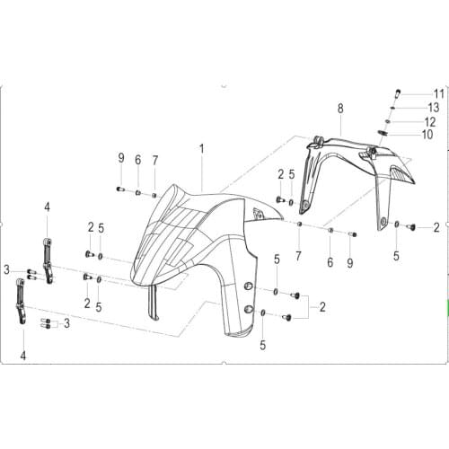 Front fender support page of Benelli TNT300 BN302