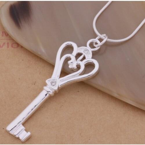 AN134 Hot sterling Necklace fashion jewelry pendant popular key /ghhaoyoa alvajdca silver color