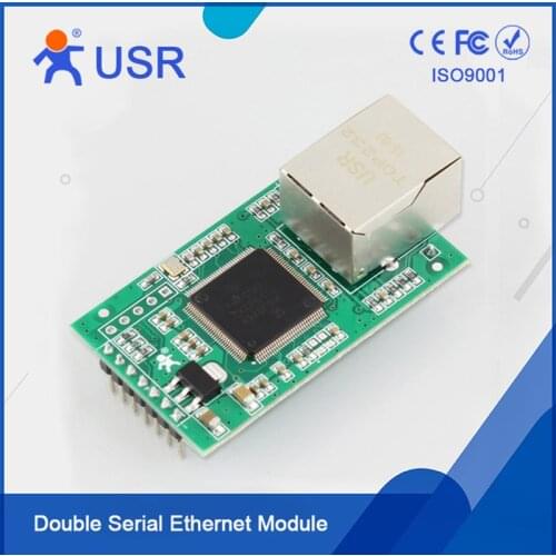 Serial to Ethernet Module UART TTL to LAN Converter 2 Serial Ports Server Based on Cortex-M4 TCP IP Protocol USR-TCP232-E2 Q005