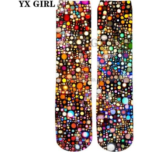 YX GIRL Drop shipping 2018 New style Fashion Mens womens socks SPECIAL Bubble-Tastic 3D Print Knee-High Socks