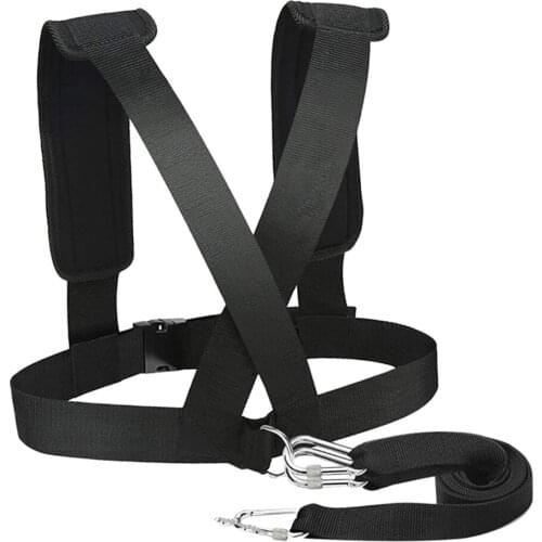 Sled Harness Tire Pulling Harness Fitness Resistance Training Workout Exercise Adjustable Padded Shoulder Strap