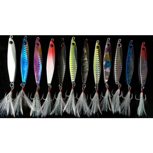 SEALURER Saltwater Metal Minnow Fishing Lures Set 70mm 21g Laser Body Spinner Bait Jigging Trolling Lure