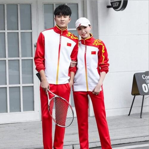 Chinese National Team Sportswear Suit Unisex China Team college Athletes Uniform Spring Autumn Sportswear Student Class Clothing