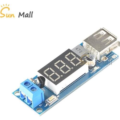 DC 4.5-40V To 5V 2A USB Charger LED Step-down Buck Converter Voltmeter Module Low Power
