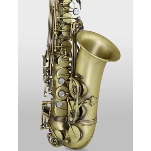 High Grade Antique Finish Eb E-flat Alto Saxophone Sax Shell Key Carve Pattern Woodwind Instrument with Case Other Aeccessaries