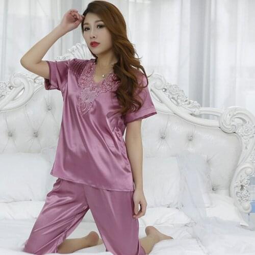 Women Nightwear Pajama Set Sleepwear Shorts Silk Satin Pajamas Woman Pijama Lace Pyama
