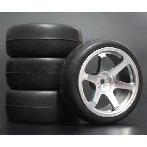 1Set 4Pcs HSP HPI Racing Tires Tyre Metal Wheel Rim 4Pcs For RC 1/10 On-Road Car HSP 94123/94103/94122 D4/D3 FW06 110S