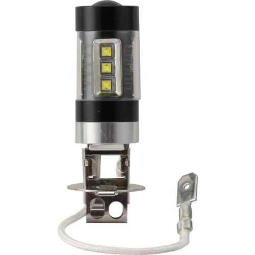 1PCS Sliver Body Car LED H3 Fog Light Blub Cree 2525 SMD 80W 12V White Daytime Running Light Auto Headlight H3