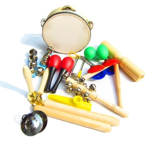 12pcs Music Instruments Kits Children Percussion Toy Drum Musical Instruments Set