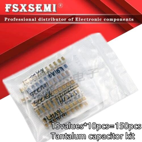 15 Valuesx10pcs=150pcs A Case and B Case Tantalum capacitor kits 1uf-220uf KIT