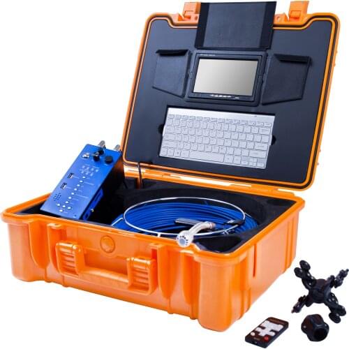 7'' Screen Monitor Sewer Pipe Drain Inspection Camera System 25MM Waterproof Industrial Camera With Keyboard 20M Cable