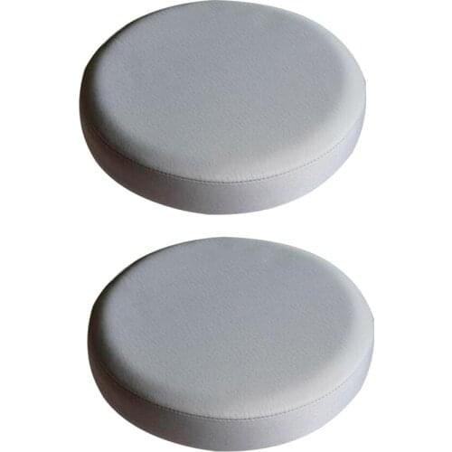 2xGrey_33x10cm Waterproof Anti-slip Bar Stool Cover Round Lift Chair Seat Sleeve for Salon Smooth Surface