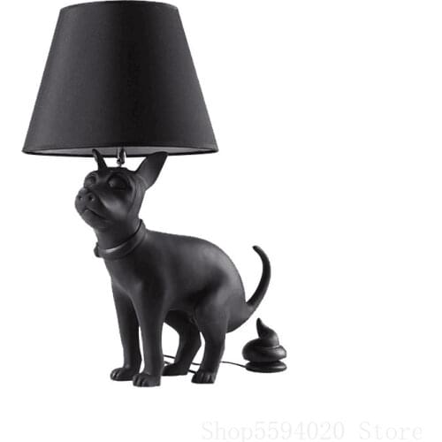 American Creativity Strange Dog Resin Body Desk Lamp Study Book Light Bedroom Beside Lamp Office Funny Table Decor E27 Bulbs