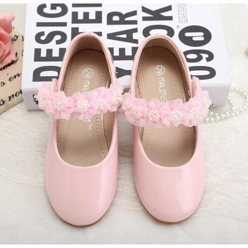 Girls Leather Shoes Girl Children 2017 New Fashion Party Princess Dress For Leather Wedding Flower Children Shoes