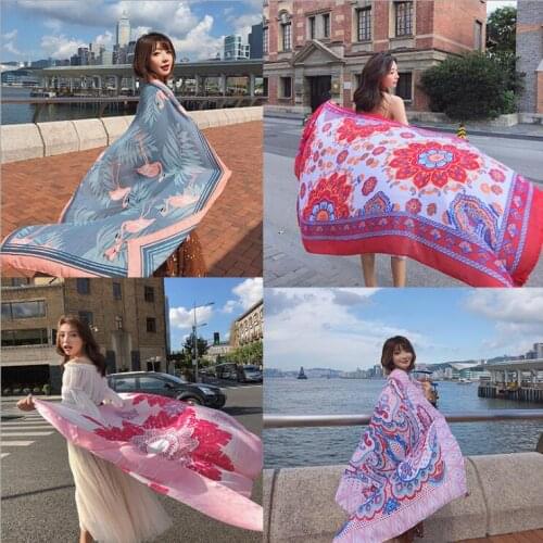 Summer cotton and linen shawl dual-use sunscreen beach towel holiday gauze ethnic wind scarf and linen shawl