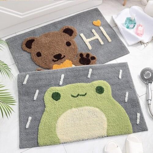 Cute Animal Door Mat Soft Floor Mat Ding Room Bedroom Kitchen Floor Mats Anti-Slip Mat Home Hallway Balcony Carpet