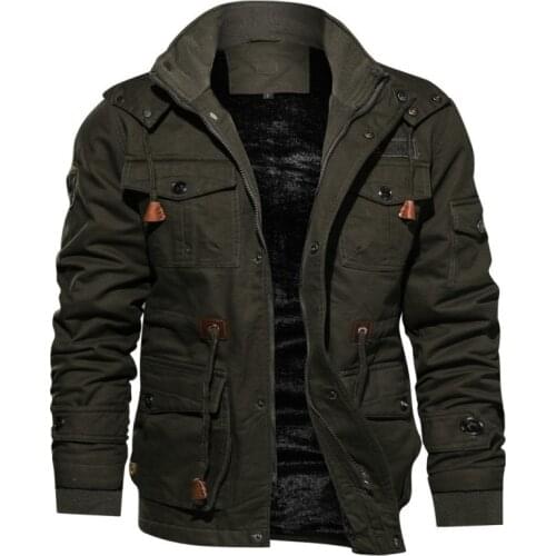 Warm Hooded Coats Thermal Thicker Outerwear Male Military Jackets Warm Parkas Mens Winter Jackets and Coats Fleece