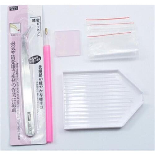 5d Diamond painting Cross stitch tool sets Diamond Mosaic embroidery tool Tweezers pen glue plastic tray and bags for handwork