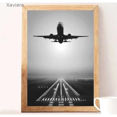 Nordic Modern Canvas Painting Aviation Airplane Black and White Art Posters and Prints Home Decoration Hotel Creative Hd Picture