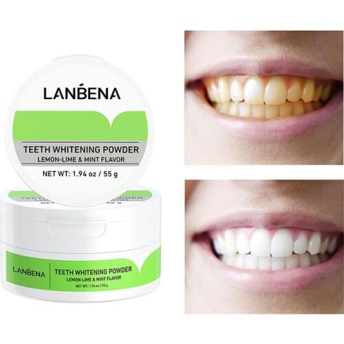 Teeth Brighten Whiten Powder Lemon Lime Thoroughly Clean Teeth Stain Mint-flavor Keep Breath Fresh Gentle Prevent Tooth Decay