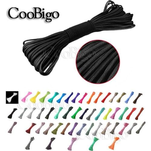 1pc 54 Colors 10Ft~328Ft Parachute 550 Cord Rope 7 Core Strand Paracord Bracelet Kids Craft Buckle Outdoor Camping DIY Project