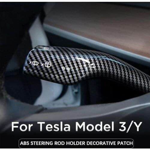 Car Interior Remodel Patch For Model 3 ABS Gear Column Shift Protective Cover Gear Rod For Auto Accessories Black Red