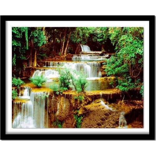FULL Diamond New Year Gift 5D Waterfall Natural Scenery DIY Diamond painting cross stitch diamond embroidery home decor