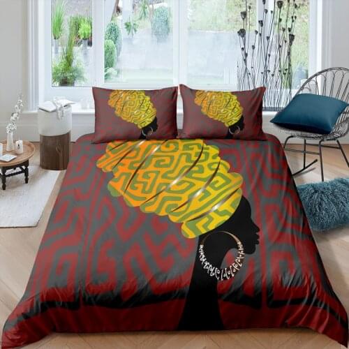3D Print African Girl Bedding Set for King Size Bed Linen Bedclothes Bed Set 220x240 Hot Luxury Bedding Sets Double Single Bed