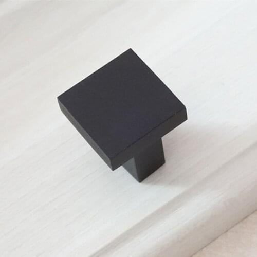 Space Aluminum Handle Bathroom Cabinet Knobs White Drawer Pulls Handles Door Handle Black Square Furniture Hardware Cabinet Pull