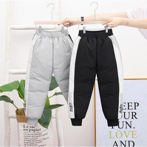 2021 Girls Boys Down Pants 5-12 Years Children Clothing Winter Fashion Boy Girl Warm Sports Trousers Kids Ski Down Padded Pants