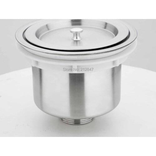 140mm 5" Kitchen Sink Basket Strainer w Cover (Stainless Steel 304)