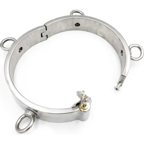 Hi-Q Stainless Steel Neck Collar With 4 Ring Restraints Choker Neck Cuff Fetish Slave BDSM Adult Games Sex Shop Sex Toys Couples