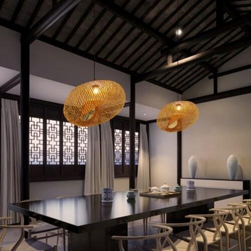 Modern Chinese bamboo living room dining room ceiling dining room lighting home decorative bamboo chandelier device