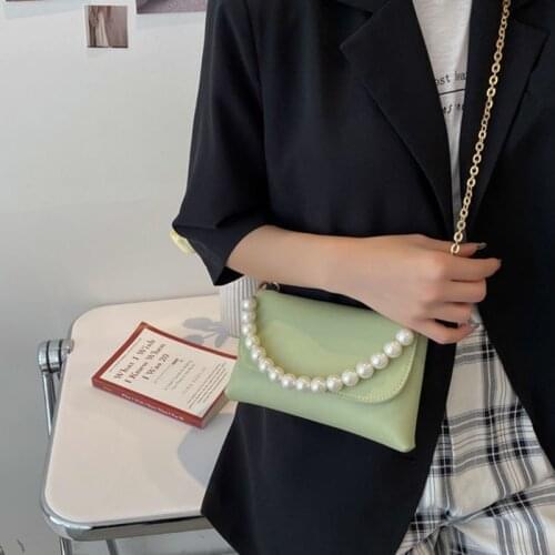 Crossbody Bag Shoulder Bag Female Designer Handbag Purse Women Bag Fashion Chain Beaded Mini 2021 Trend New PU Leather All-match