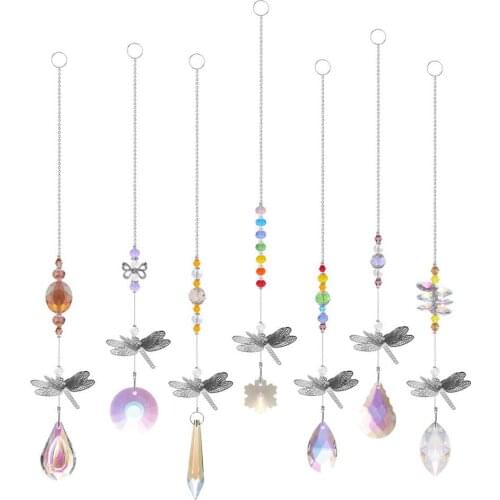 Universal Car Interior Pendant Home Crystal Suncatcher Colorful Pendant Garden Car Hanging Ornament Auto Ornament Accessories