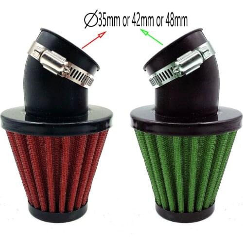 35mm 42mm 48mm Bend Elbow Neck Air Filter with Stainless steel wire mesh Moped Scooter Dirt Pit Bike Motorcycle For Kayo BSE
