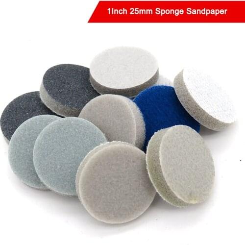 1 Inch 25mm Sponge Foam Sandpaper Disc Grit 300-3000 Back Velvet Flocking Sandpaper Self-sticking