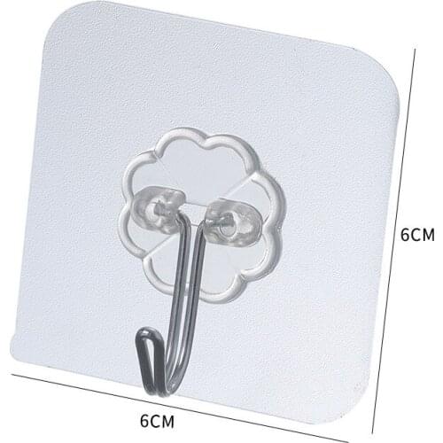 1Pcs Home Kitchen Wall Rack Strong Adhesive Wall Hook Adhesive Hook is Strong And Transparent Punch-Free Universal Hook