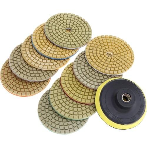 10pcs 3 Inch Flexible Wet Stone Polishing Disc with Sticky Plates for Diamond / Marble / Granite