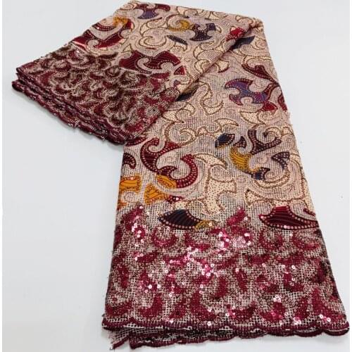 2021 New Style African Sequins Wax Fabric Lace Embroidery French Mesh Net Lace Fabric For Wedding Dress Nigerian