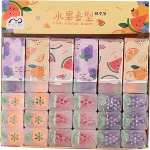 3pcs Fruite Soft Rubber Eraser Student Drawing Plasticine Pencil Eraser Art Supplies Stationery