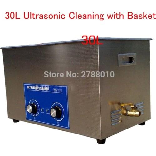 600W 30L Ultrasonic Cleaner Stainless Steel Ultrasonic Cleaning Machine with Basket Commercial Ultrasonic Jewelry Washer PS-100